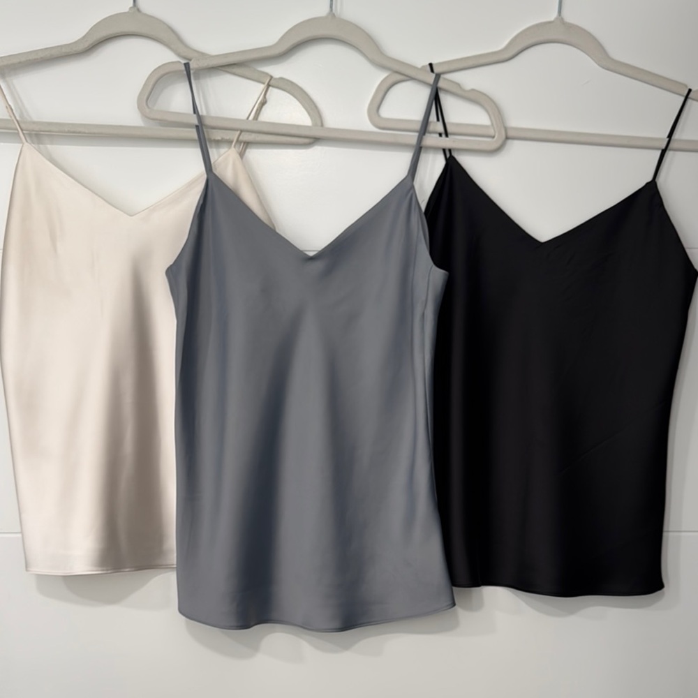 Club Monaco Elegant Women's Camisole Top - Black, Gray, and Cream XS